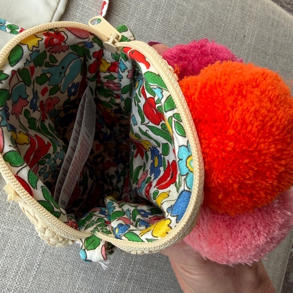 Boden Kids Pom Pom Crossbody Ice Cream shape purse Pink, Red, and Purple - Picture 3 of 3